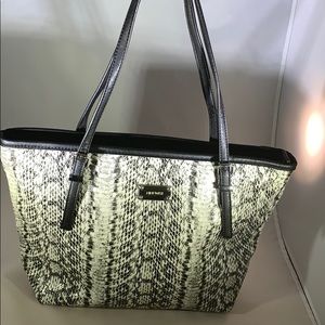 Nine West Black/White Faux Snake Purse